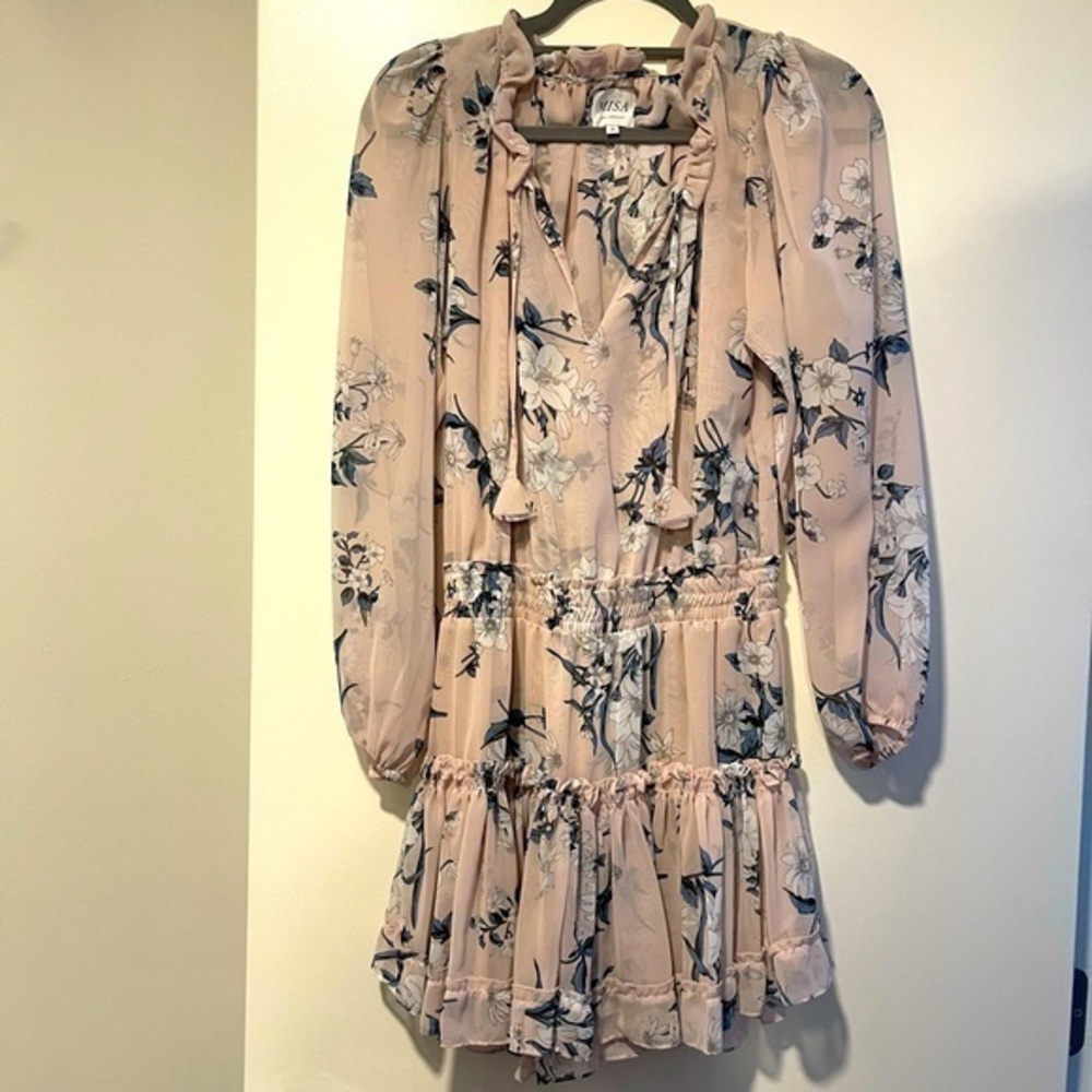 COPY - MISA Los Angeles Pink floral dress. Never worn but without tags